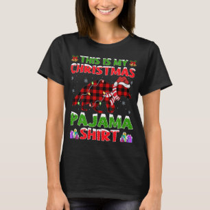 Julafton Santa Hat det här är min Raccoon jul Paja T Shirt