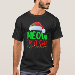 Julafton Santa Hat Meow Jag är en kattjul T Shirt