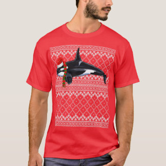 Julafton Santa Hat Orca Killer Whale Ugly jul T Shirt