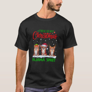 Julafton Santa Hat Reindeer Chihuahua Hund jul Pa T Shirt