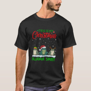 Julafton Santa Hat Reindeer Frog jul Pajama T Shirt