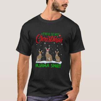 Julafton Santa Hat Reindeer Hare jul Pajama T Shirt