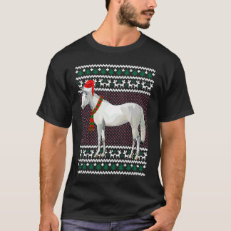 Julafton Santa Hat White Horse Ugly jul T Shirt