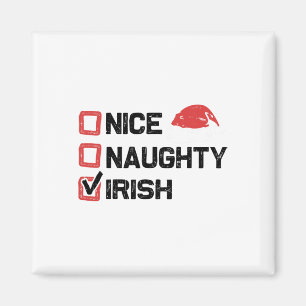 Julafton Santa Nice Naughty Irish Jul List Magnet