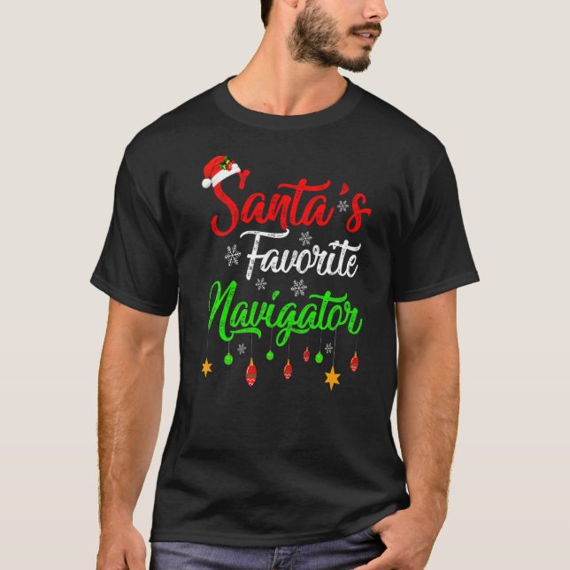 Julafton Santa S Favorite Navigator jul T Shirt (Framsida)