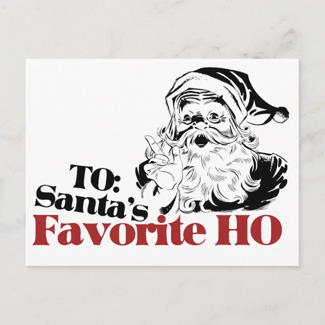 JULAFTON Santas Favorite HO Helg Vykort (Framsida)