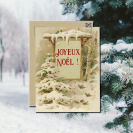 julafton scen med varvsskylt vykort