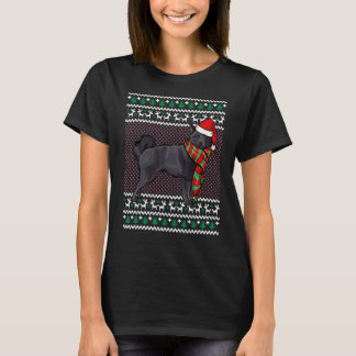 Julafton Schipperke Hund Santa Hat Ugly jul T Shirt