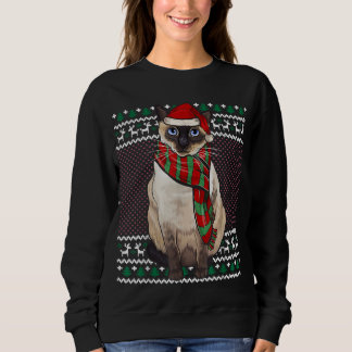 Julafton Siamese Cat Santa Hat Ugly jul T Shirt