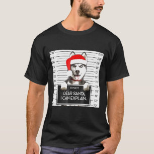 Julafton Siberian husky-Älskare Santa Hat-Hund jul T Shirt