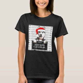Julafton Siberian husky Älskare Santa Hat Hund jul T Shirt
