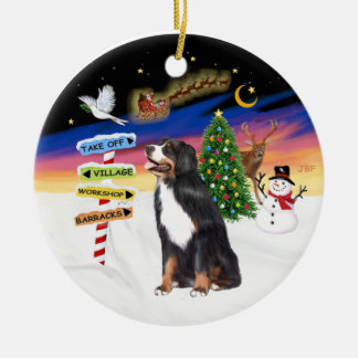 Julafton Signs - Bernese Mountain Hund Julgransprydnad Keramik