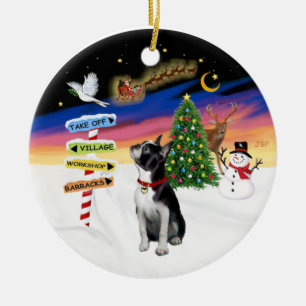 Julafton Signs - Boston Terrier #3 Julgransprydnad Keramik
