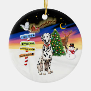 Julafton Signs - Dalmatien - röd halsduk Julgransprydnad Keramik