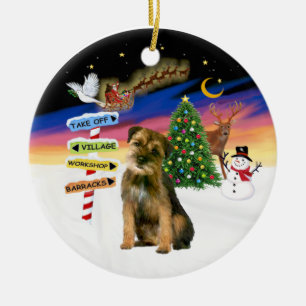 Julafton Signs - Gräns Terrier Julgransprydnad Keramik