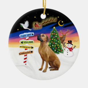 Julafton Signs - Rhodeis Ridgeback Julgransprydnad Keramik