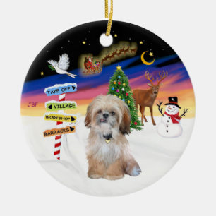 Julafton Signs - Shih Tzu (P) Julgransprydnad Keramik