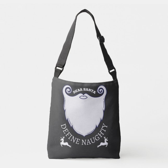 Julafton Slogan Kära Santa Define Naughty Axelväska (Framsida)
