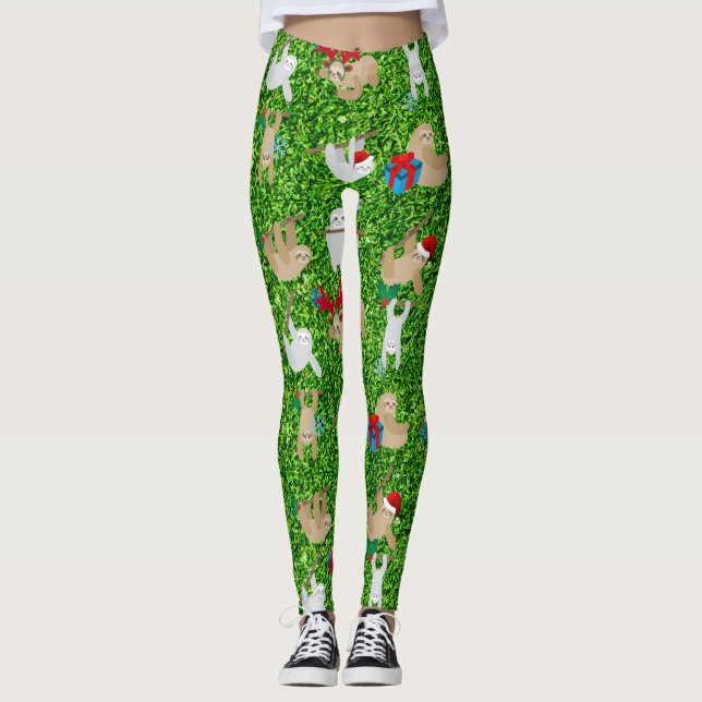 julafton sloth christmas leggings (Framsida)