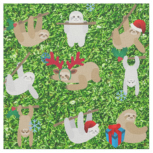 julafton sloth christmas-väv tyg