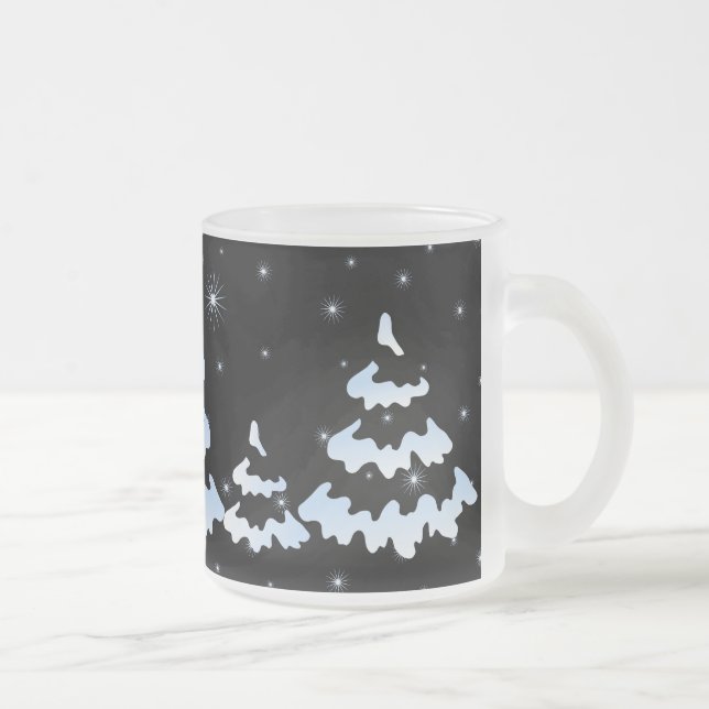 Julafton snöträd frostad glasmugg (Höger)