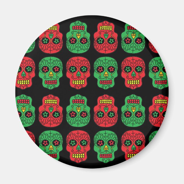 Julafton Sockersocker Döskallar Magnet (Framsidan)