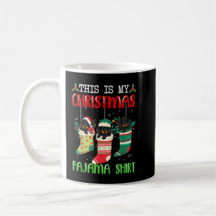 Julafton socklar Det här är min jul Pajama Dachshu Kaffemugg