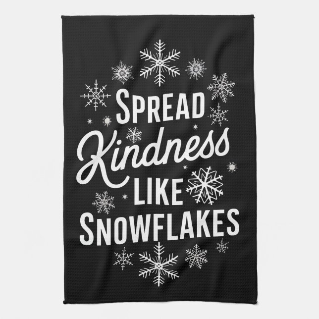 Julafton Spread Kindness som Snöflingor jul Kökshandduk (Vertikal)