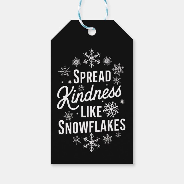 Julafton Spread Kindness som Snöflingor jul Presentetikett (Baksidan)