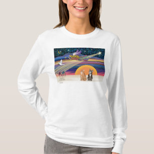 Julafton Star - Brown och Orange Tabby katt (2) Tee Shirt