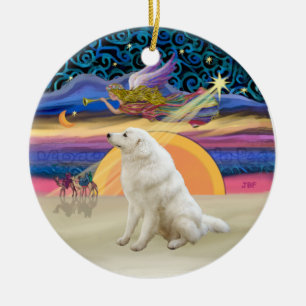 Julafton Star - Kuvasz #2 Julgransprydnad Keramik