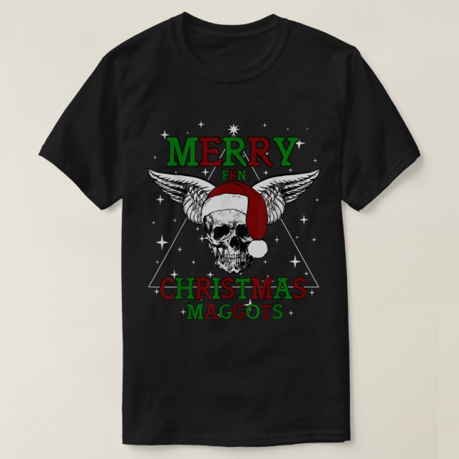 Julafton Sten och Heavy Metall Merry FKN-julmässan T Shirt (Design framsida)