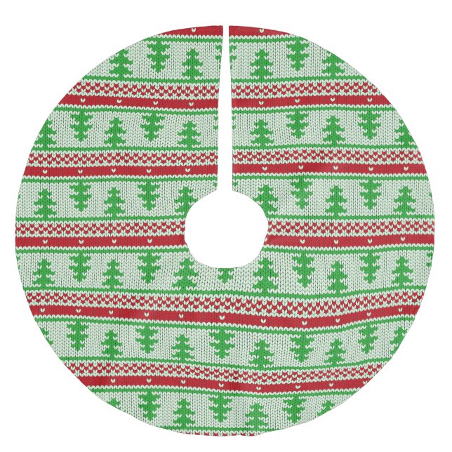 Julafton stickar sömlösa mönster 2 + dina idéer julgransmatta borstad polyester (Framsidan)