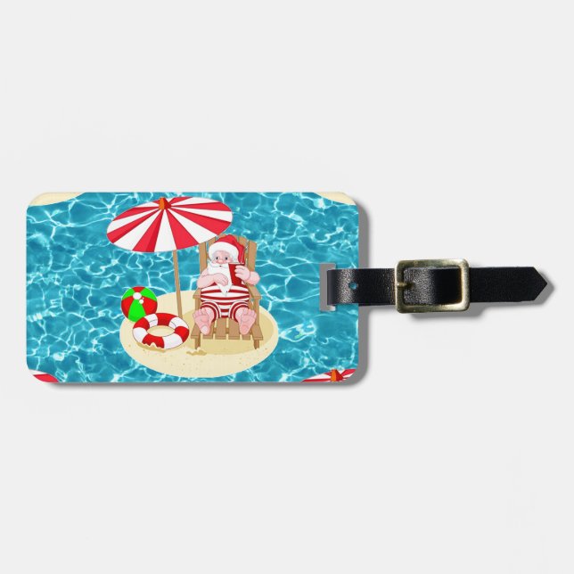 julafton strand jultomten bagagebricka (Horisontell Framsida)