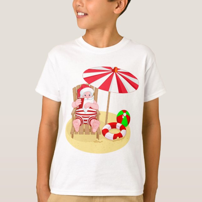 julafton strand jultomten t-shirt (Framsida)