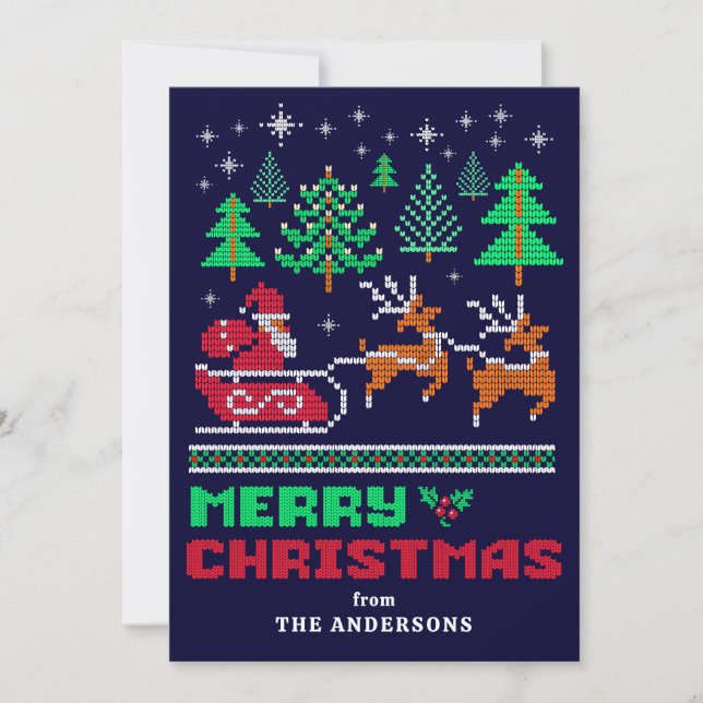 Julafton Sweater Mönster God jul Julkort (Framsida)