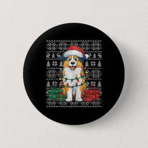 Julafton Sweater Stil Ugly Australian shepherd Hun Knapp