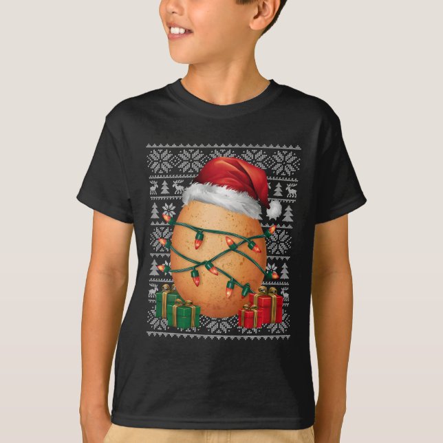 Julafton Sweater Stil Ugly Fast Food Egg jul T Shirt (Framsida)