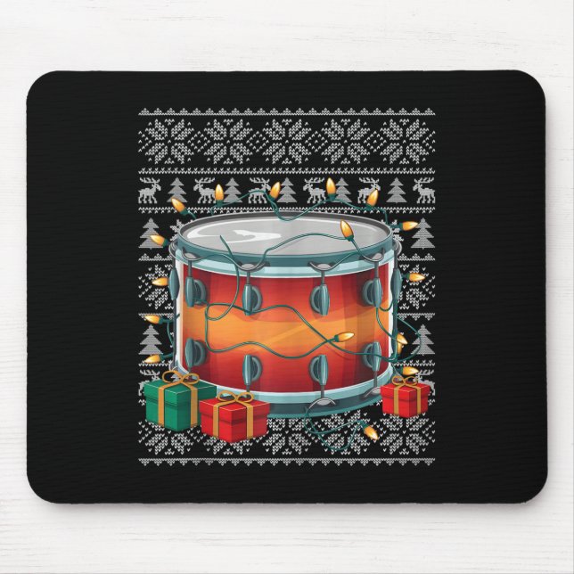 Julafton Sweater Stil Ugly Musical Drum jul Musmatta (Framsidan)