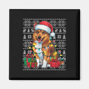 Julafton Sweater Stil Ugly Norska Elkhound Hund Ch Magnet