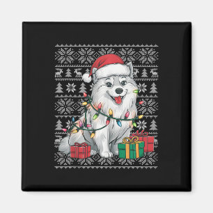 Julafton Sweater Stil Ugly Santa American Eskimo H Magnet