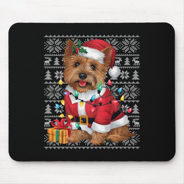 Julafton Sweater Stil Ugly Santa Cairn Terrier Hun Musmatta (Framsidan)