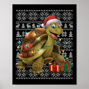 Julafton Sweater Stil Ugly Santa Giant Tortoise Ch Poster
