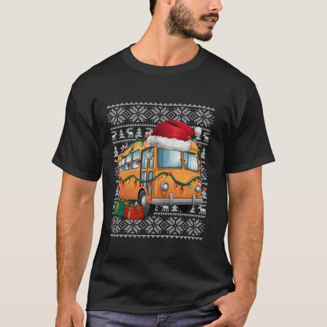 Julafton Sweater Stil Ugly Santa Hat Buss jul T Shirt (Framsida)