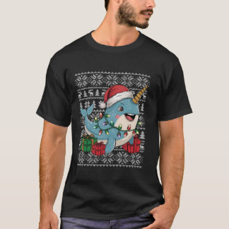 Julafton Sweater Stil Ugly Santa Hat Narwhal Chris T Shirt