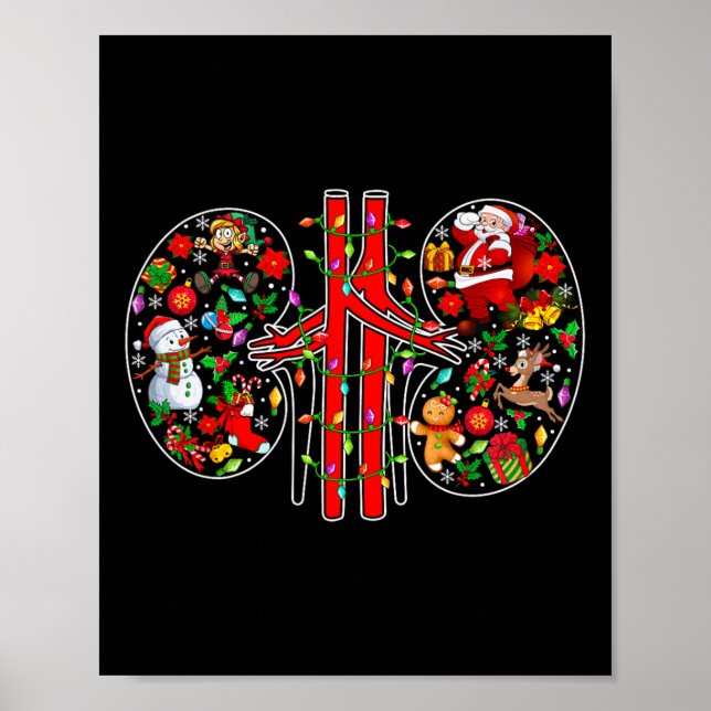 Julafton Symbols Santa Elf Kidneys Shape Dialysis  Poster (Framsidan)