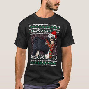 Julafton Tibetansk terrier Hund Santa Hat Ugly jul T Shirt