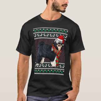 Julafton Tibetansk terrier Hund Santa Hat Ugly jul T Shirt