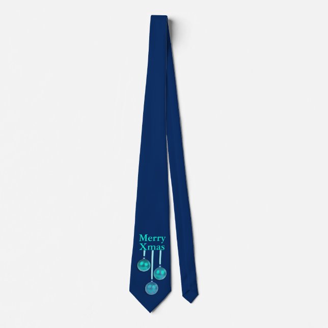 Julafton Träd Baubles turquise blue + dina idéer Slips (Framsida)