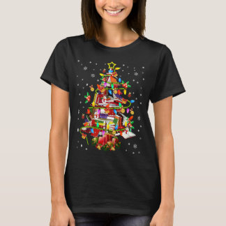 Julafton Träd Bibliotek Julafton Ljus Träd Bok Äls T Shirt